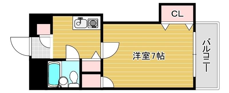 須磨パークアベニュー(1K/5階)の間取り写真