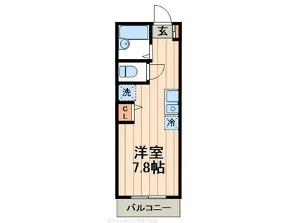 ブロッサムテラス竹ノ塚(ワンルーム/1階)の間取り写真