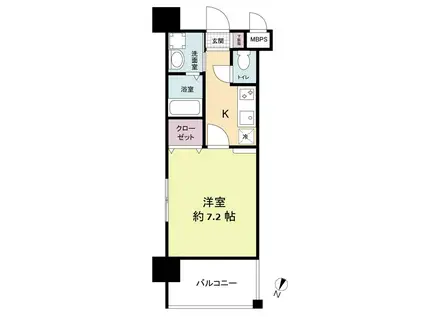 レジディア博多II(1K/5階)の間取り写真