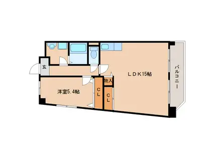 紀の国屋2(1LDK/3階)の間取り写真