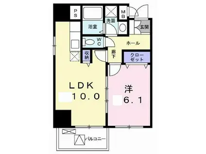 ラペントボルムー(1LDK/1階)の間取り写真