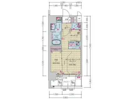 プレサンス岐阜ゼクシス(1LDK/8階)の間取り写真