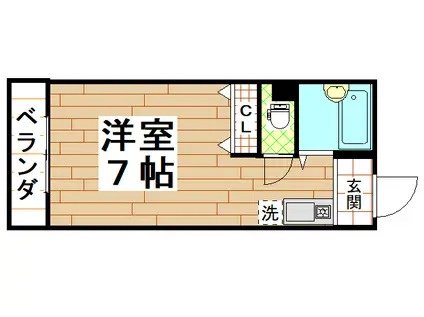 近鉄大阪線 長瀬駅 徒歩8分 3階建 築41年(ワンルーム/3階)の間取り写真