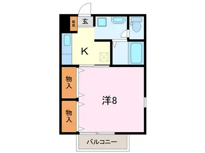 サングレース(1K/2階)の間取り写真