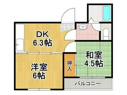 ハイツイーストテン(2DK/2階)の間取り写真