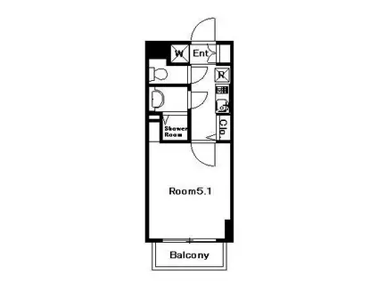 楓ビル(1K/3階)の間取り写真