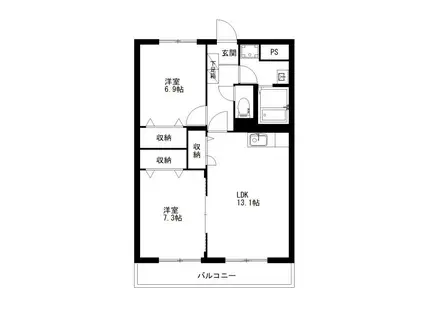 メゾンコンフォール(2LDK/1階)の間取り写真