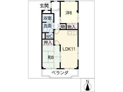 グリーンライン長久手(2LDK/3階)の間取り写真