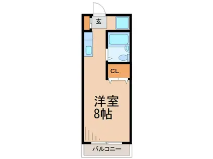 エステートピア湘南(ワンルーム/2階)の間取り写真