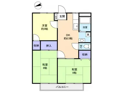 サンコーポ井野(3DK/2階)の間取り写真