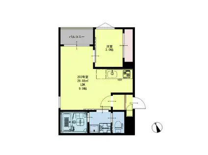 REGALEST FIRST咲(1LDK/2階)の間取り写真