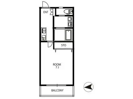 アーバングレース弐番館(1K/2階)の間取り写真