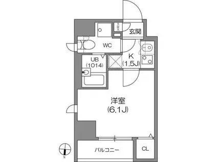 アジールコート中野坂上(1K/5階)の間取り写真