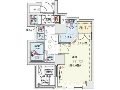 VIDA033(1K/2階)の間取り写真