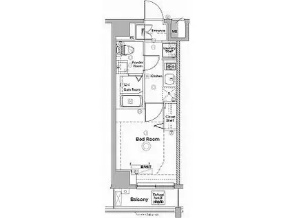 ラフィスタ川崎4(1K/4階)の間取り写真