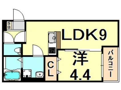 CASA CIELO尼崎(1LDK/3階)の間取り写真