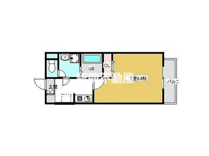 アミカーレ和白丘(1K/1階)の間取り写真