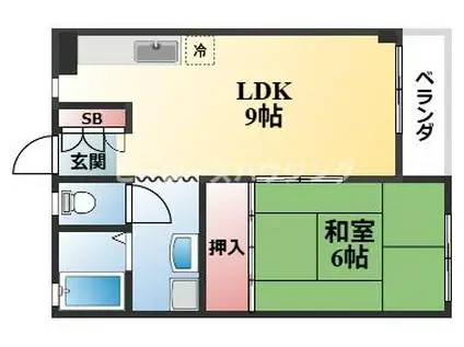 リンデン南桜塚II(1LDK/1階)の間取り写真