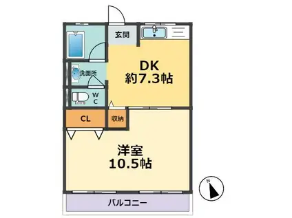 兵庫ハイツ(1DK/1階)の間取り写真