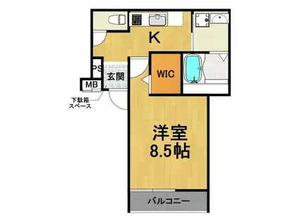 フジパレス尼崎立花3番館(1K/2階)の間取り写真