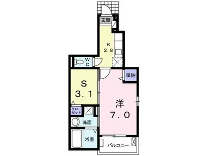 エクセレント15(1SK/1階)の間取り写真