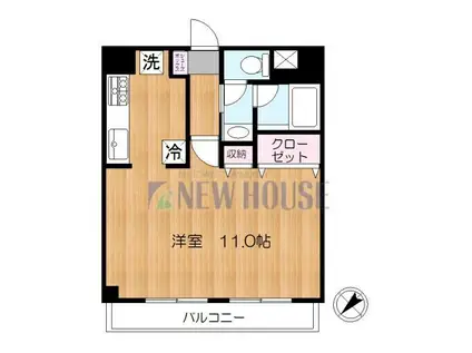 メゾン文京関口(ワンルーム/7階)の間取り写真