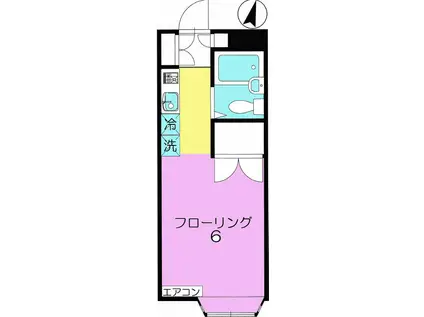 レスポワール東が丘(1K/1階)の間取り写真