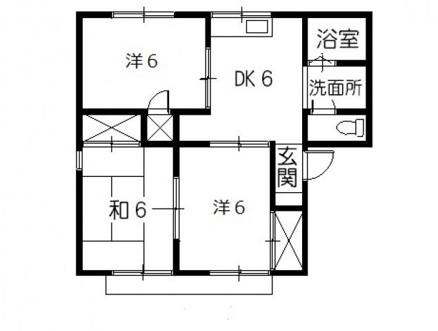 セジュール山下(3DK/2階)の間取り写真