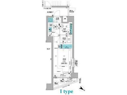 フェニシア三軒茶屋(1K/6階)の間取り写真