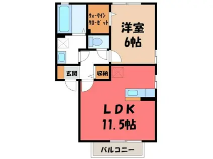 メゾン・ド・ルミナス C(1LDK/1階)の間取り写真