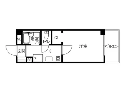 ホーユウコンフォルトレディース金沢寺町(1K/2階)の間取り写真