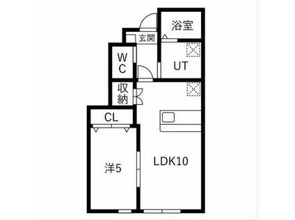 アリトピア(1LDK/1階)の間取り写真