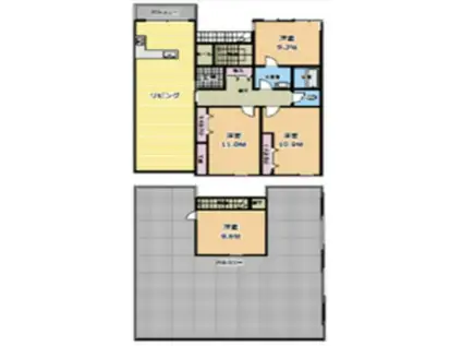 オリエンタルビル(4LDK/3階)の間取り写真