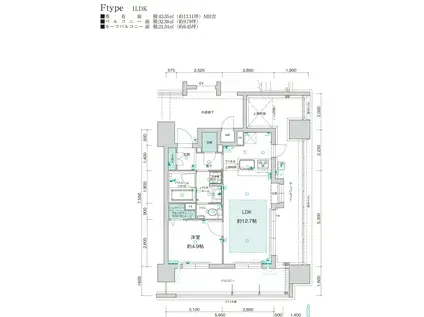 アクタス薬院グランプレイス(1LDK/15階)の間取り写真