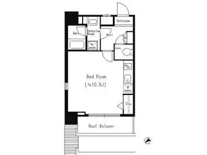 DEW LAVAN新橋(ワンルーム/8階)の間取り写真