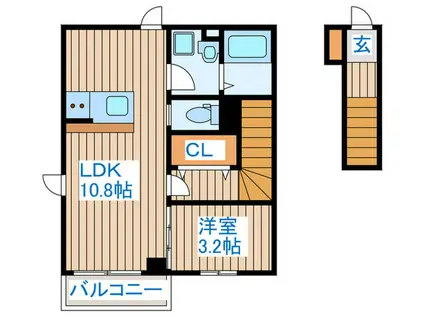 Dコート幸町レジデンス(1LDK/2階)の間取り写真