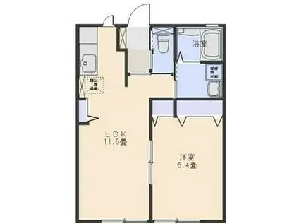 グラッセ(1LDK/1階)の間取り写真