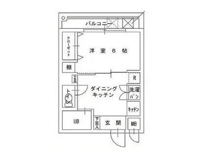 グリーンプラザ(1DK/2階)の間取り写真