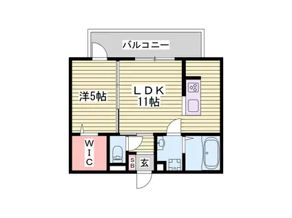 スマイルハートII(1LDK/3階)の間取り写真