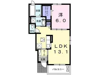 クードラパン(1LDK/1階)の間取り写真