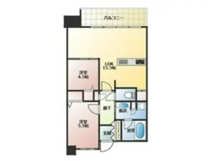 プレサンスロジェ宜野湾我如古ヴォールタワー(2LDK/2階)の間取り写真