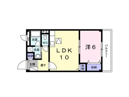 マーベラス(1LDK/1階)の間取り写真