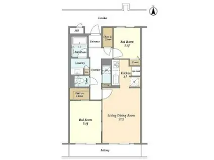 RESTA目黒 レスタ目黒(2LDK/1階)の間取り写真