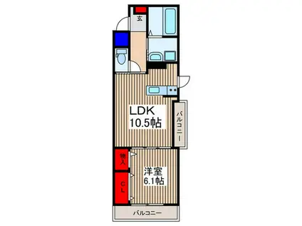 埼玉高速鉄道 鳩ケ谷駅 徒歩7分 3階建 築1年(1LDK/2階)の間取り写真