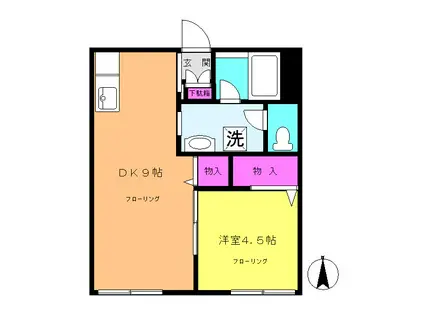 フォレスト丸山(1DK/1階)の間取り写真