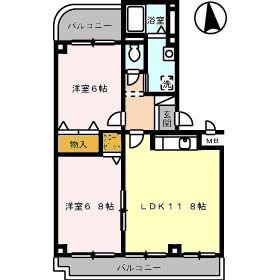 PLEIADES B棟(2LDK/3階)の間取り写真