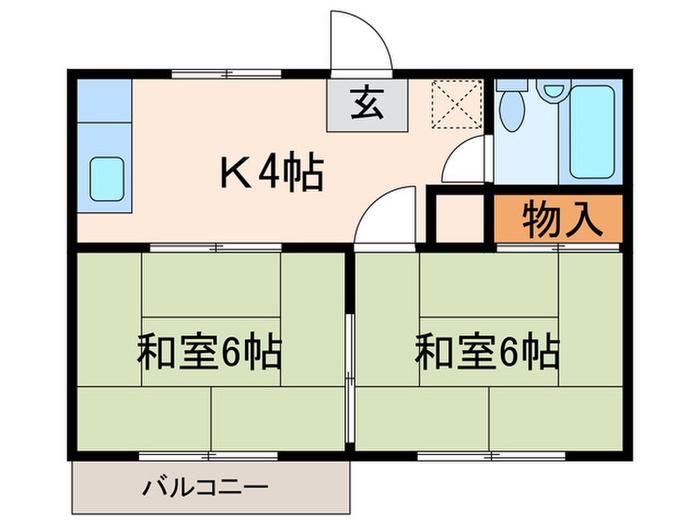 カーサフドウ(2K/2階)の間取り写真