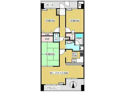 エクセル戸田公園(3LDK/1階)の間取り写真