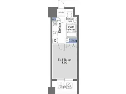 ドゥーエ日本橋(1K/2階)の間取り写真