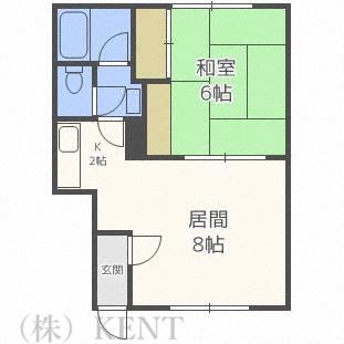 野口マンション(1LDK/1階)の間取り写真